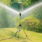 Rotating Lawn Sprinkler with Adjustable Tripod and Dual Nozzles, 360° Coverage
