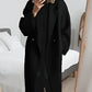 Oversized Lapel Collar Coat with Polyester Elastane Blend for Women