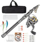 Telescopic Fishing Rod and Reel Combo with Metal Spool, Carrying Bag