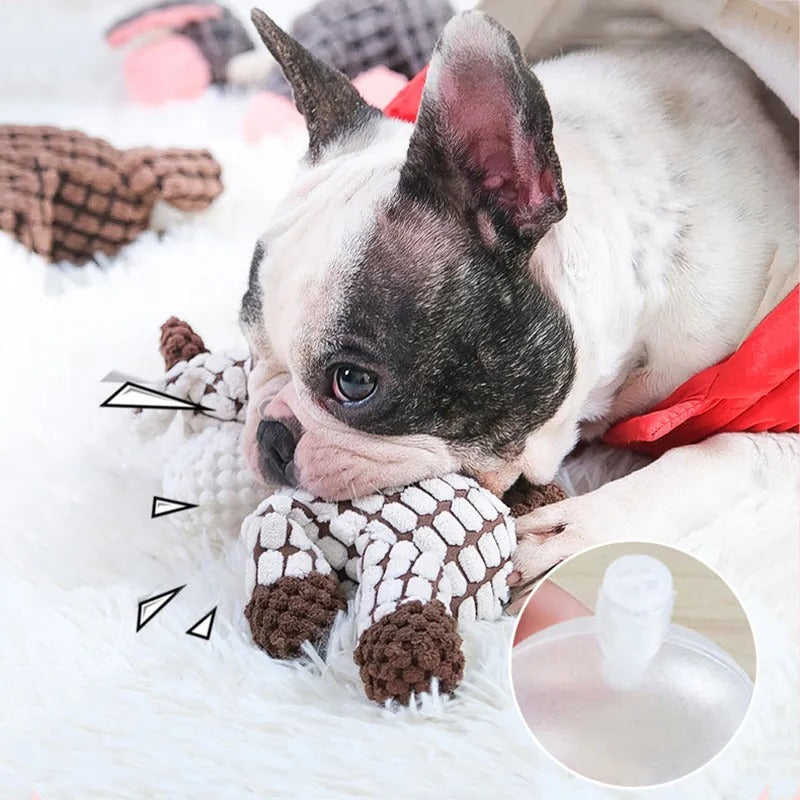 Reinforced Plush Dog Toy with Built-in Squeaker and Pet-Safe Inner Core