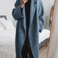 Oversized Lapel Collar Coat with Polyester Elastane Blend for Women
