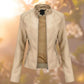 Women’s Stand Collar Jacket with Structured Silhouette