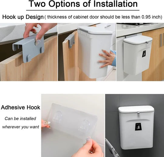 Wall-Mounted Kitchen Compost Bin for Countertop and Under-Sink Use