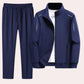 Men's Polyester Tracksuit with Full Zip Jacket and Stand Up Collar