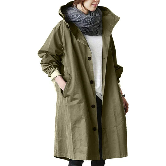 Elegant Women's Long Waterproof Raincoat