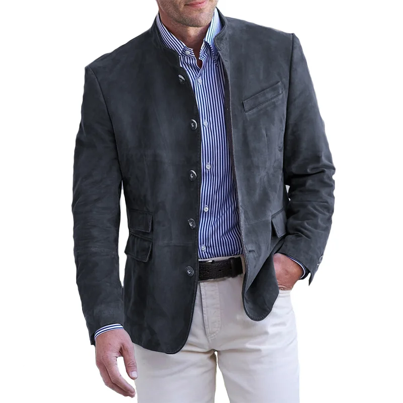 Tailored Button-Down Jacket for Men with Reinforced Seams and Layering Fit