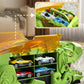 Convertible Dinosaur Truck Playset with Dual Racing Tracks and 3 Mini Cars, Ages 3+