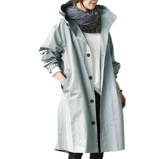 Elegant Women's Long Waterproof Raincoat