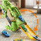 Convertible Dinosaur Truck Playset with Dual Racing Tracks and 3 Mini Cars, Ages 3+