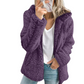 Fleece Coat with Bear Teddy Texture and Full Zipper, Side Pockets