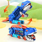 Convertible Dinosaur Truck Playset with Dual Racing Tracks and 3 Mini Cars, Ages 3+