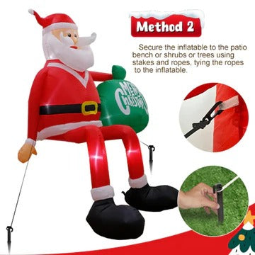 Giant 8-Foot LED Climbing Santa Inflatable Outdoor Christmas Decoration
