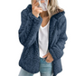Fleece Coat with Bear Teddy Texture and Full Zipper, Side Pockets