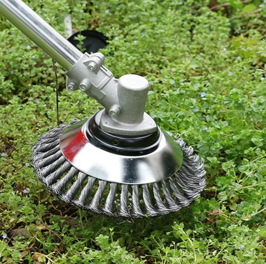 Rotary Weed Removal Brush Attachment for Lawn and Garden Trimmers