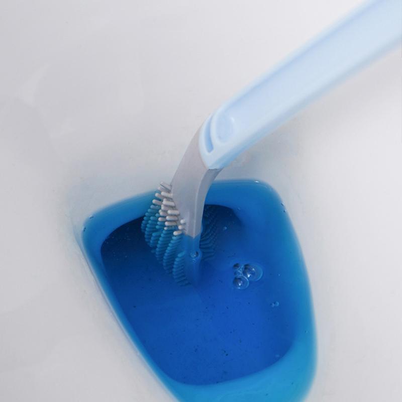 Wall Mounted Toilet Brush with Deep Reaching Bristles and Drip Away Holder