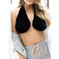 Absorbent Terry Towel Bra with Adjustable Rear Cord and Open Back Design