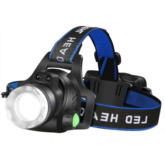 Rechargeable LED Headlamp with Adjustable Beam for Hands-Free Use