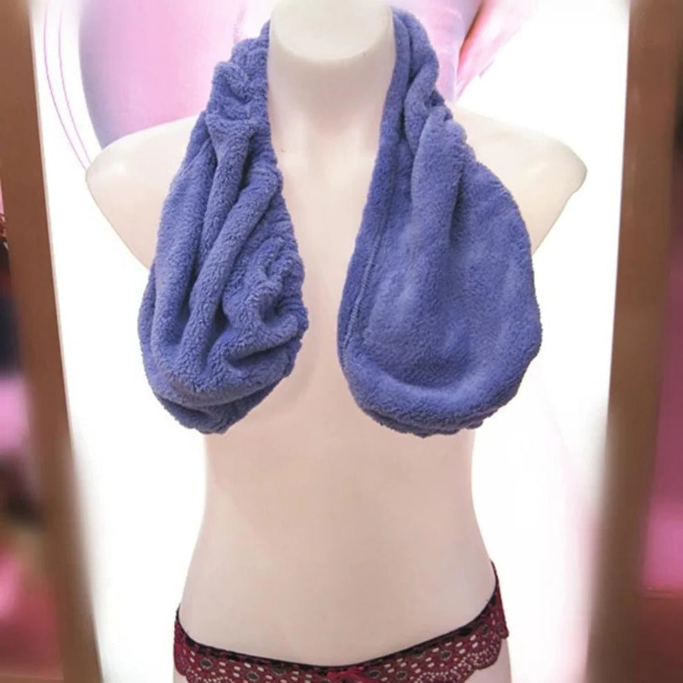Absorbent Terry Towel Bra with Adjustable Rear Cord and Open Back Design