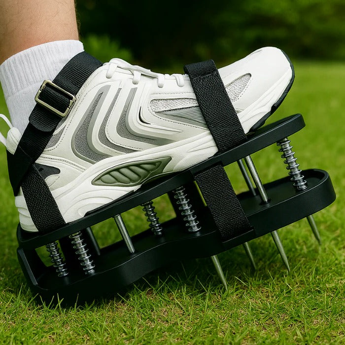 Lawn Aerator Shoes with Metal Spikes and Adjustable Straps
