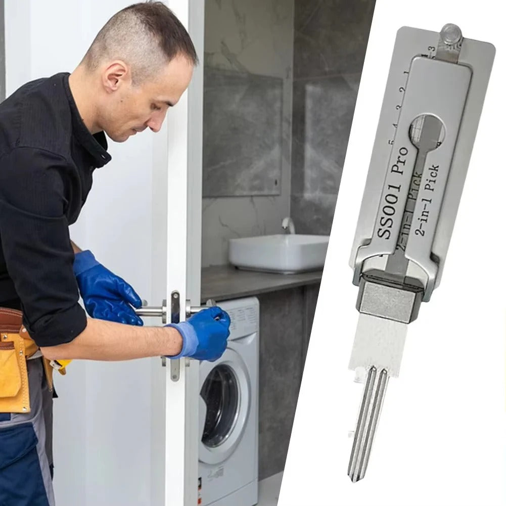Stainless Steel 2 in 1 Lock Decoding and Picking Tool