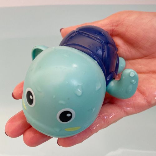 Wind Up Turtle Bath Toy with Floating Action and Sealed Bottom  Design