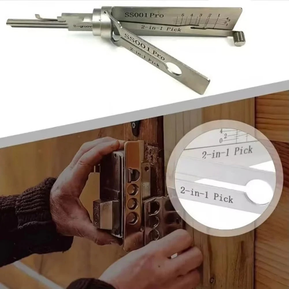 Stainless Steel 2 in 1 Lock Decoding and Picking Tool