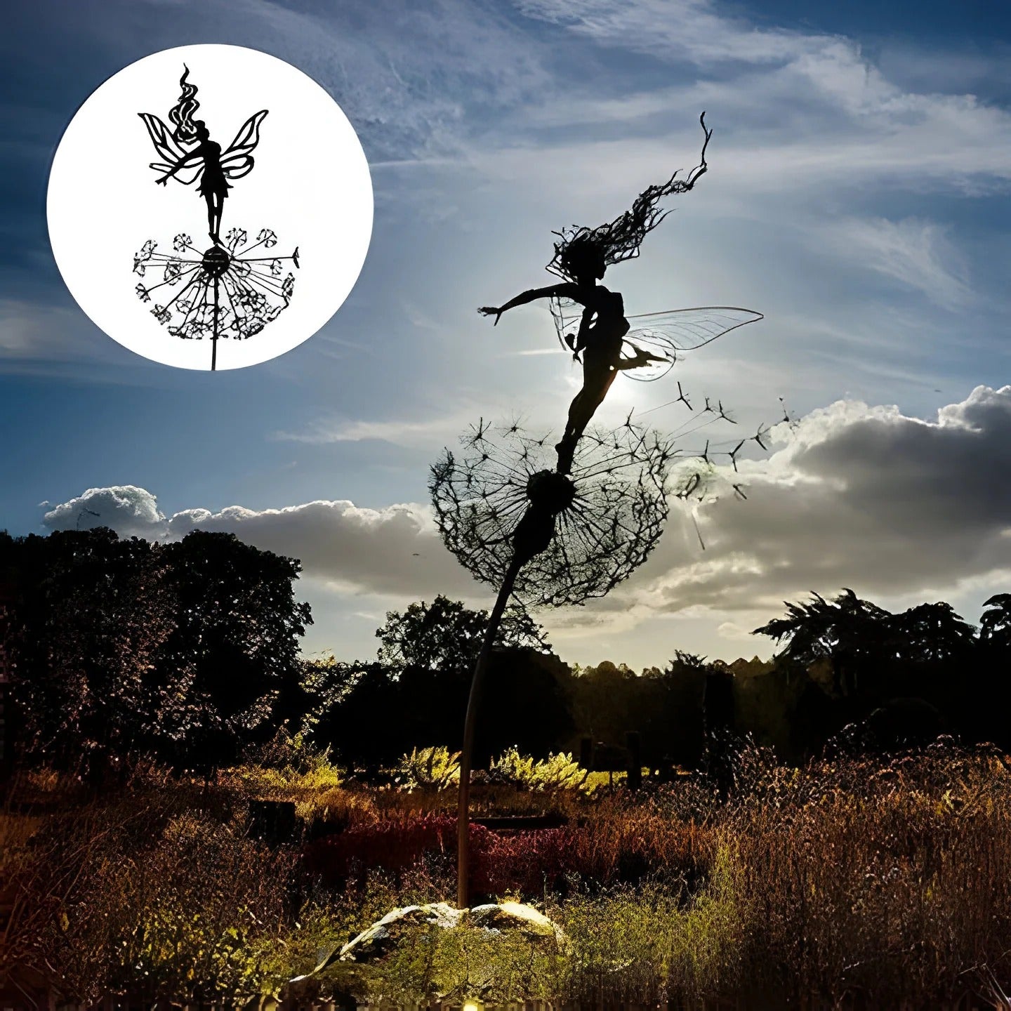Decorative Outdoor and Indoor Fairy Silhouette Garden Sculptures