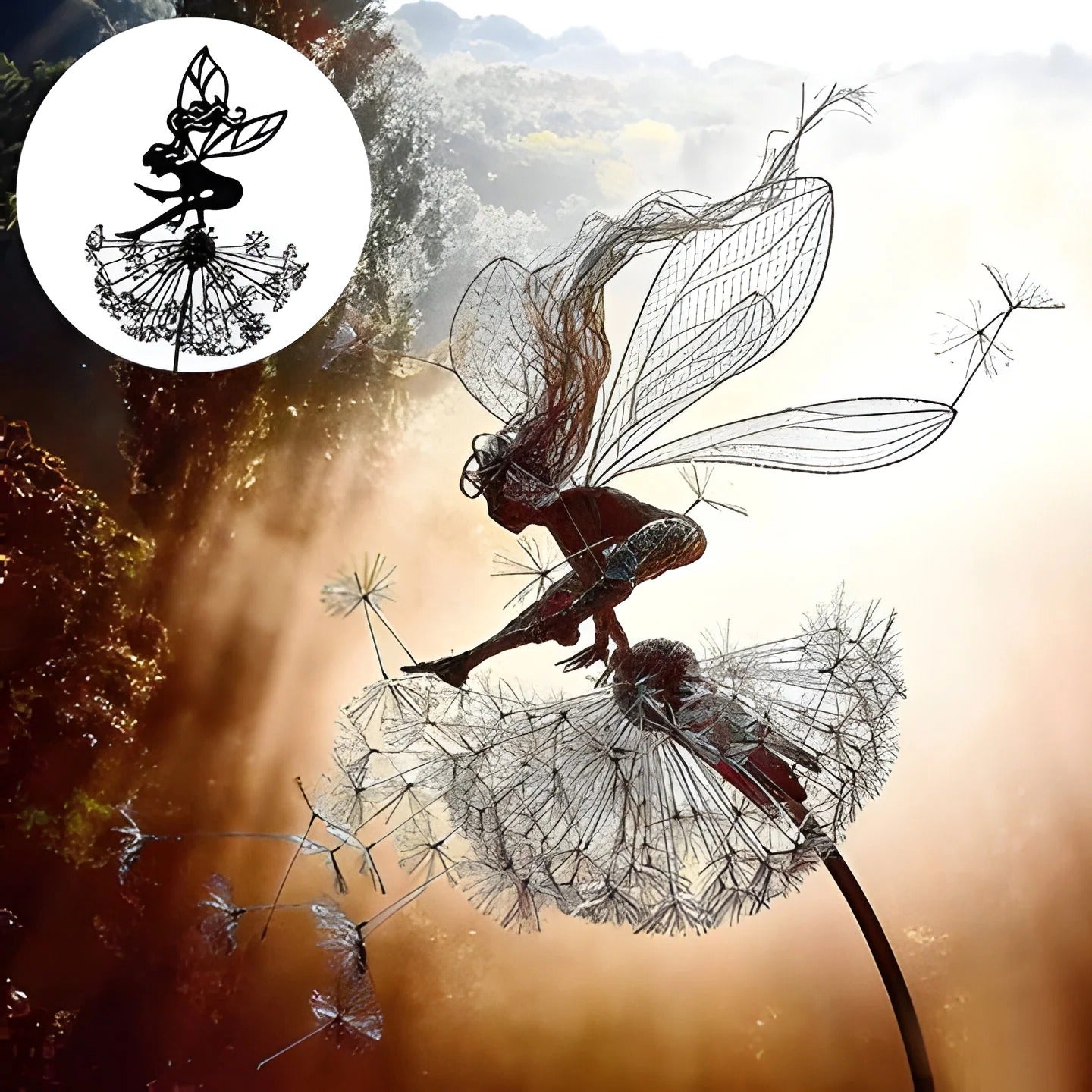 Decorative Outdoor and Indoor Fairy Silhouette Garden Sculptures