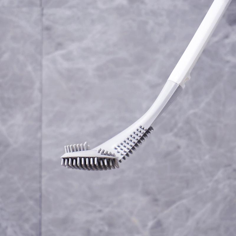 Wall Mounted Toilet Brush with Deep Reaching Bristles and Drip Away Holder