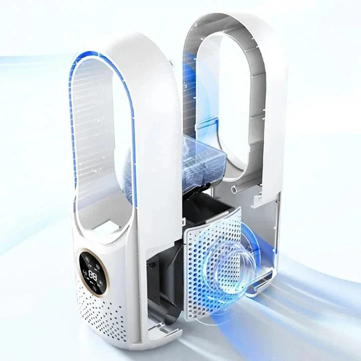 Blade-Free Silent Portable Air Conditioner for Personal Cooling in Small Spaces