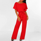 Dark Blue Fitted Jumpsuit with Cotton Polyester Blend and Machine Washable Care