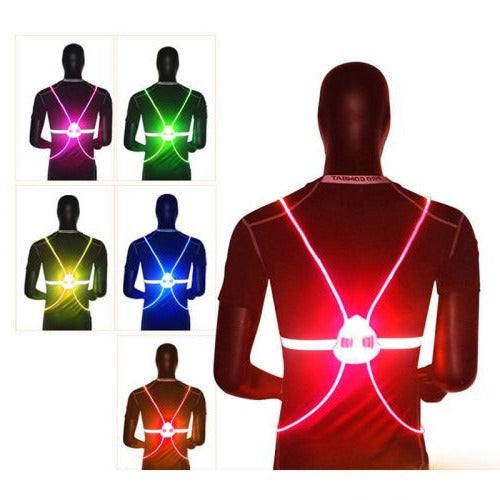 LED Safety Vest with 360-Degree Illumination and Adjustable Band, Weather Resistant