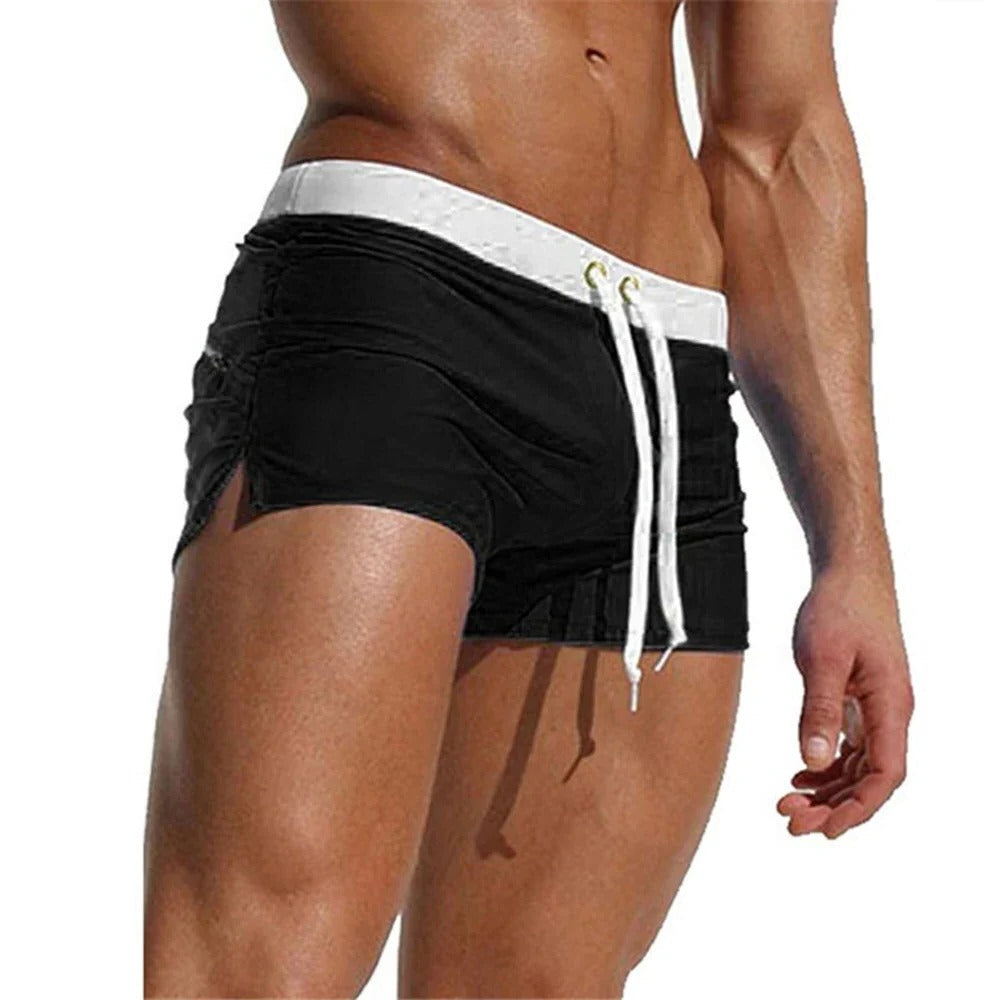 Men's Swim Trunks with Rapid-Dry Fabric and Adjustable Drawstring Waist