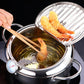Stainless Steel Tempura Pan with Built-in Thermometer for Even Frying