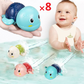 Wind Up Turtle Bath Toy with Floating Action and Sealed Bottom  Design