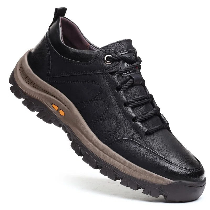 Mens Orthopedic Shoes with Three Arch Support and Ergonomic Insole, Cowhide Upper