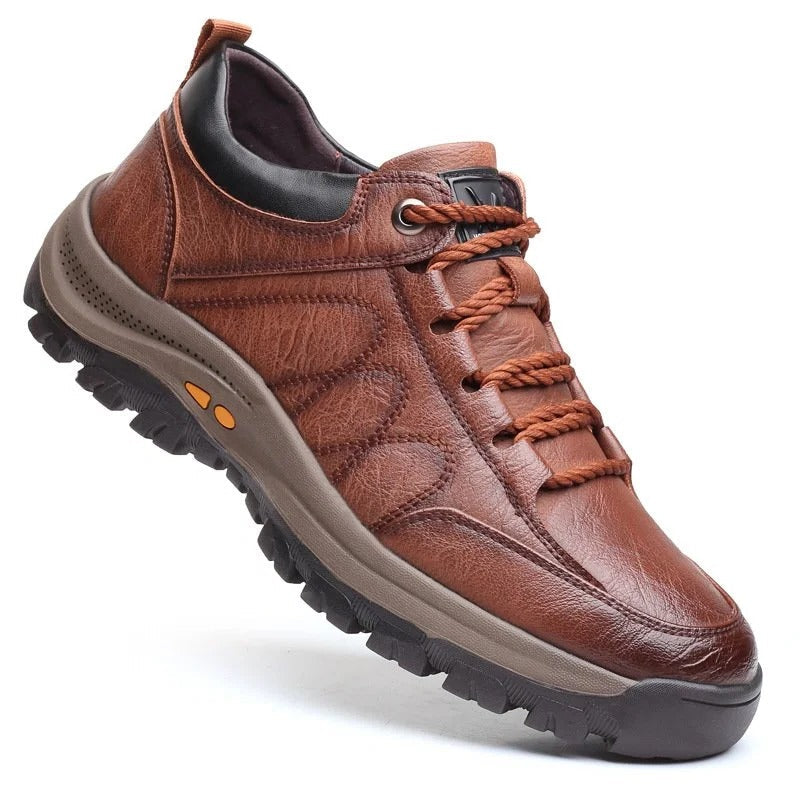 Mens Orthopedic Shoes with Three Arch Support and Ergonomic Insole, Cowhide Upper