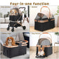 Foldable Pet Stroller with Detachable Transport Box and Rear Brake, 88lb Capacity