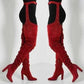 Women’s Thigh High Slouch Boots with High Waist Belt and Chunky Heel