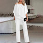 Women's Elegant Two-Piece Set with Cold Shoulder Detail