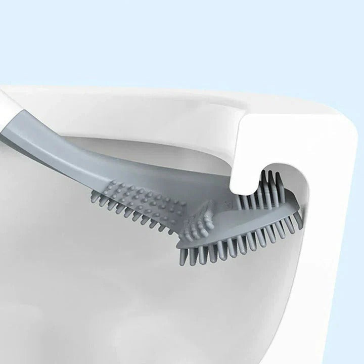 Toilet Brush with Auto-Rinse Base and Sealed Storage Container
