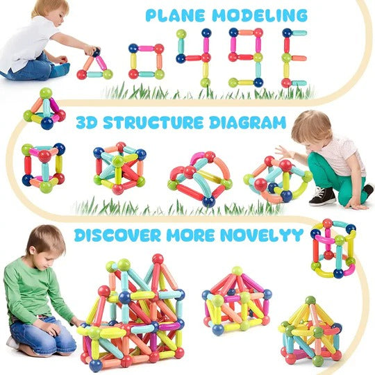 Magnetic Sticks Building Blocks Educational Toy Set for Creative Construction Play