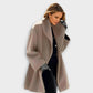 Women's Wool Blend Coat with Button Front and Hip Length Coverage