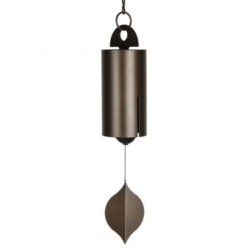Steel Wind Bell with Dual Resonance Chamber and Ash Wood Clapper, 12 Inch