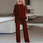 Women's Elegant Two-Piece Set with Cold Shoulder Detail