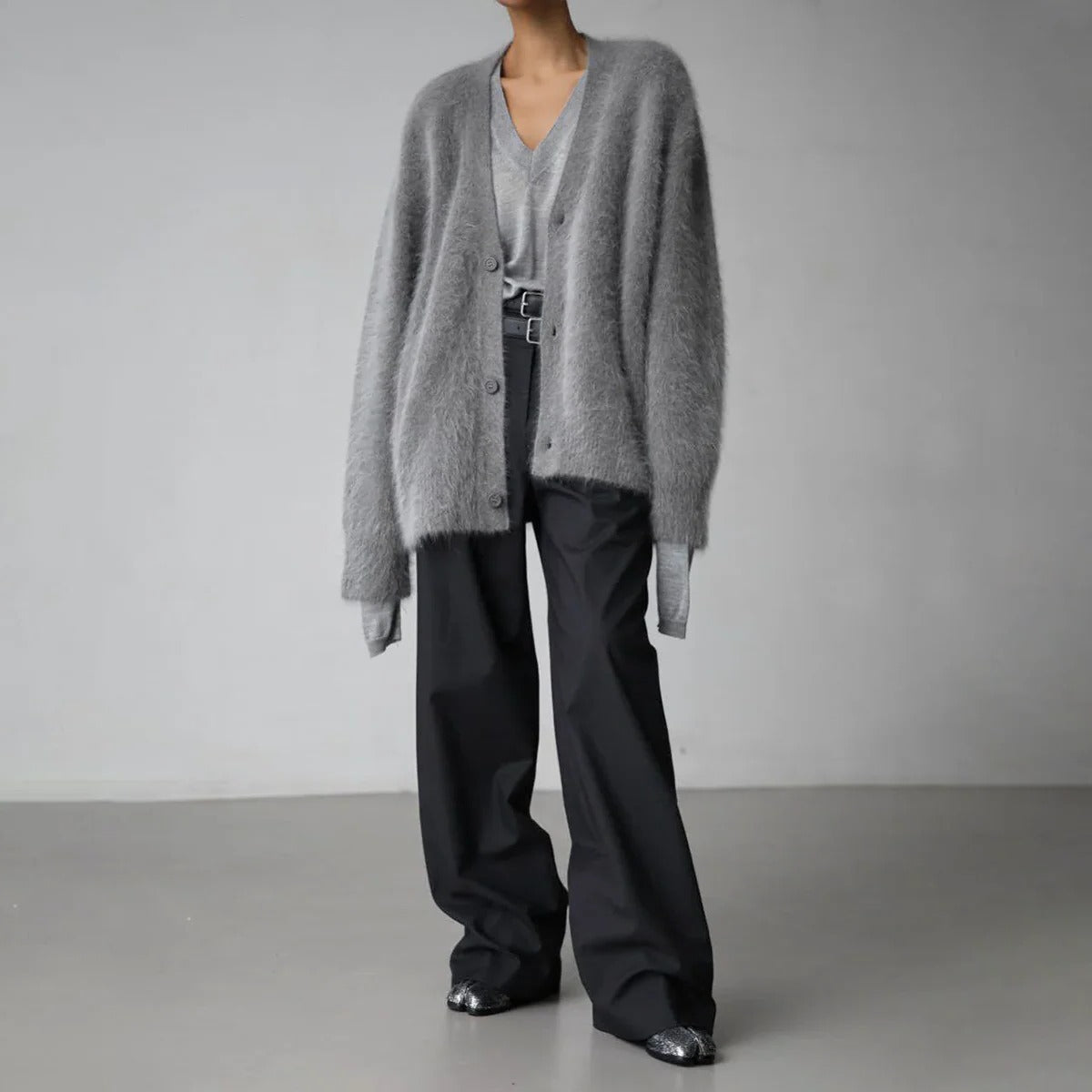 Womens Knit Sweater with Round Neckline and Natural Fiber, Breathable Design
