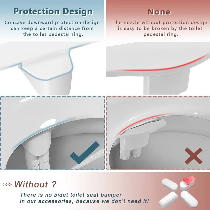 Toilet Bidet Attachment with Retractable Nozzles and Adjustable Water Pressure