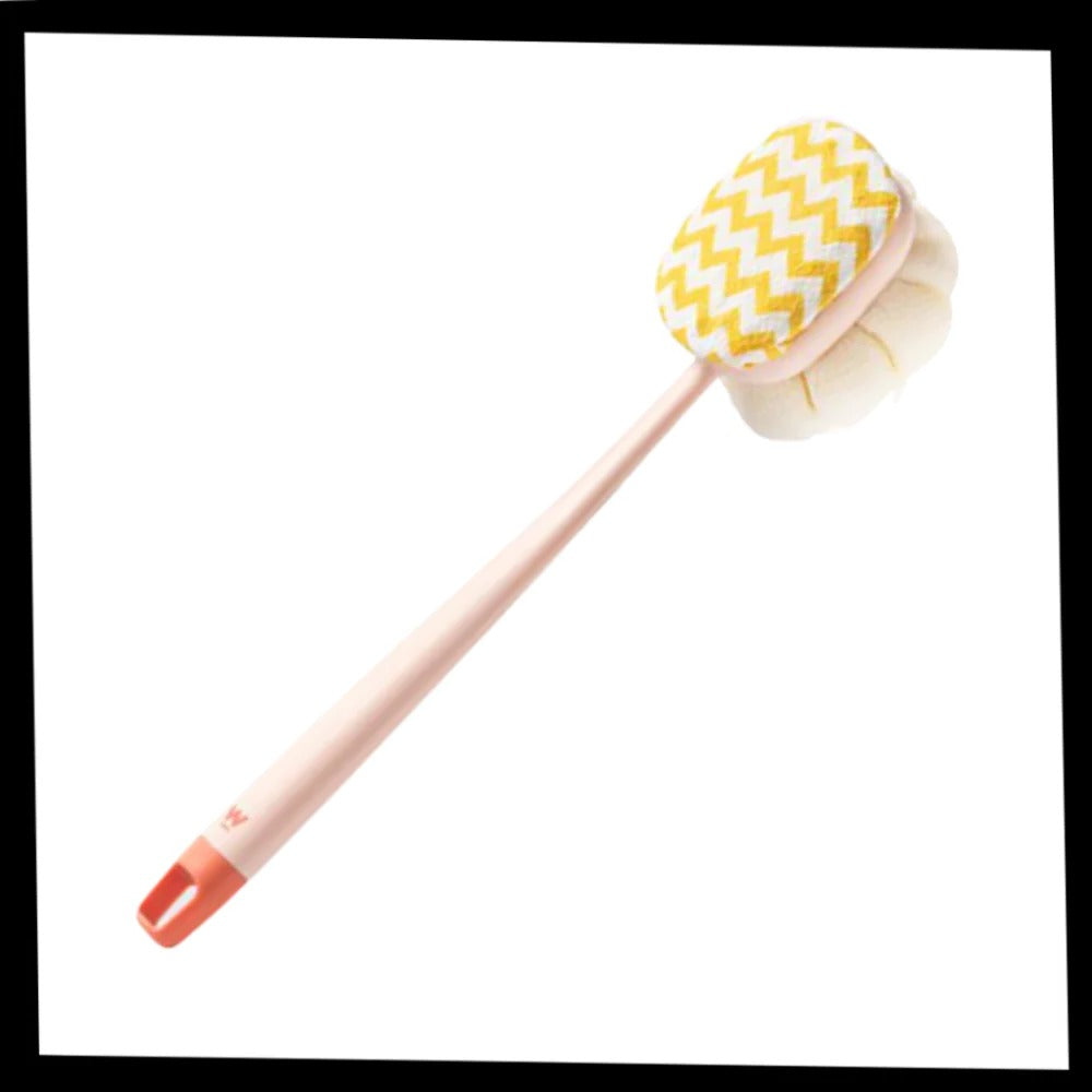 Long Handle Body Scrubber with Dual Sided Brush Head and Extended Reach