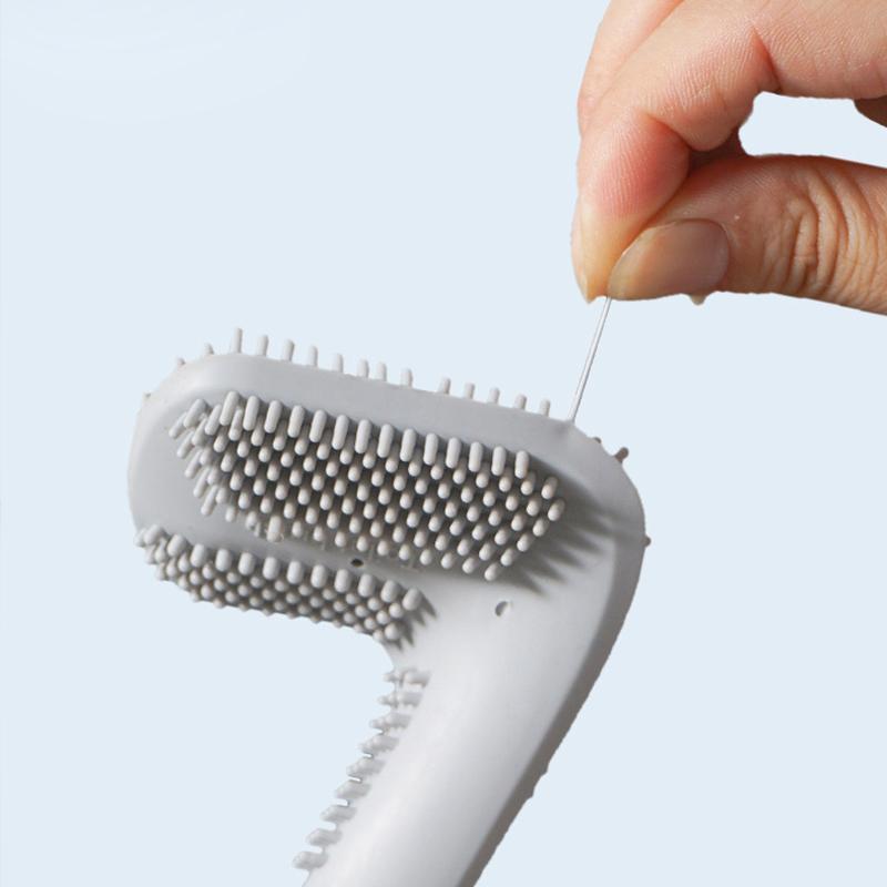 Wall Mounted Toilet Brush with Deep Reaching Bristles and Drip Away Holder