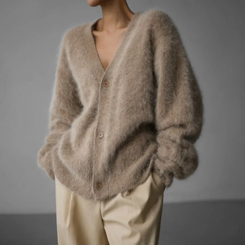 Womens Knit Sweater with Round Neckline and Natural Fiber, Breathable Design